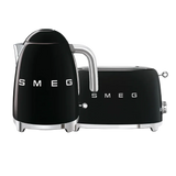 Smeg Black Retro Kettle and 2 Slice Toaster Bundle