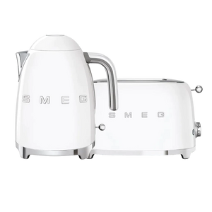 Smeg White Retro Kettle and 2 Slice Toaster Bundle