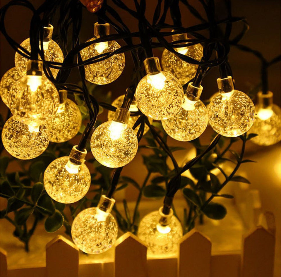 Solar Lights 80LED Crystal Globe Fairy Lights Christmas Lights, 14M