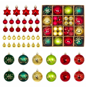 44 Pcs Christmas Balls Decoration Christmas Tree Baubles Gold Red Green