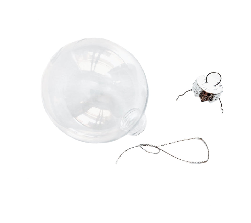 Transparent Baubles (8cm) - Christmas Pack of 4