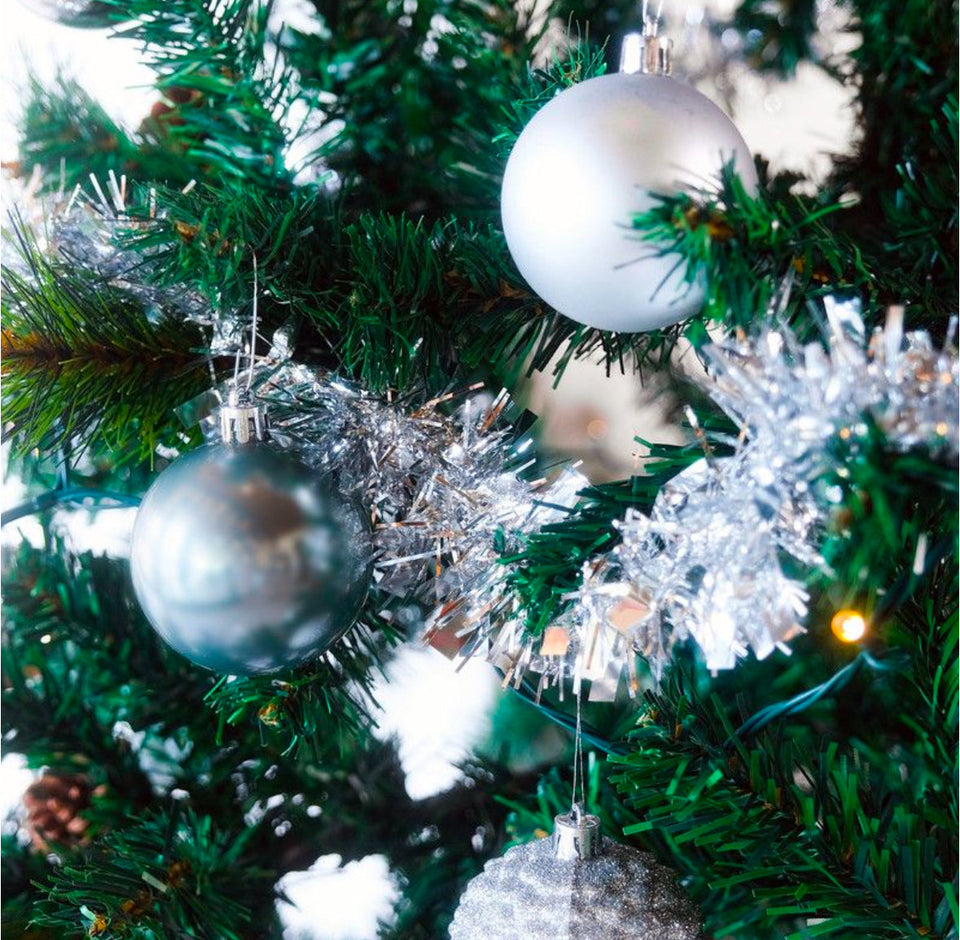 Northern Lights 1.8m Frozen Christmas Tree with Lights & Decor