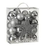 Tree decoration unbreakable  40 pieces - d8cm SILVER