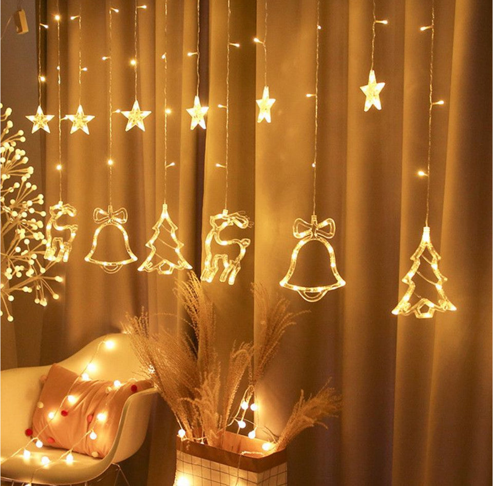 Curtain Lights with Christmas Decoration 138 LEDs 3.5M-Colorful