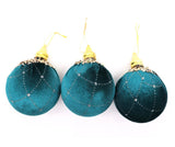 Luxury Christmas Balls | Baubles| Xmas Tree Decor- 3PCS Velvet Balls (8CM)