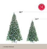 Martha Stewart 3m Frosted Cedar Christmas Tree with Pinecones
