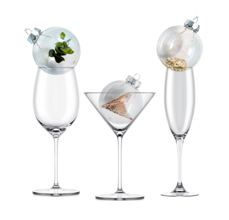 Transparent Baubles (8cm) - Christmas Pack of 4