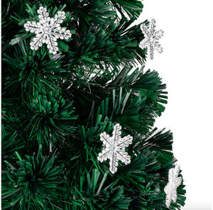 2.1m Christmas Tree With Built-In LED Lights And Fiber Optics