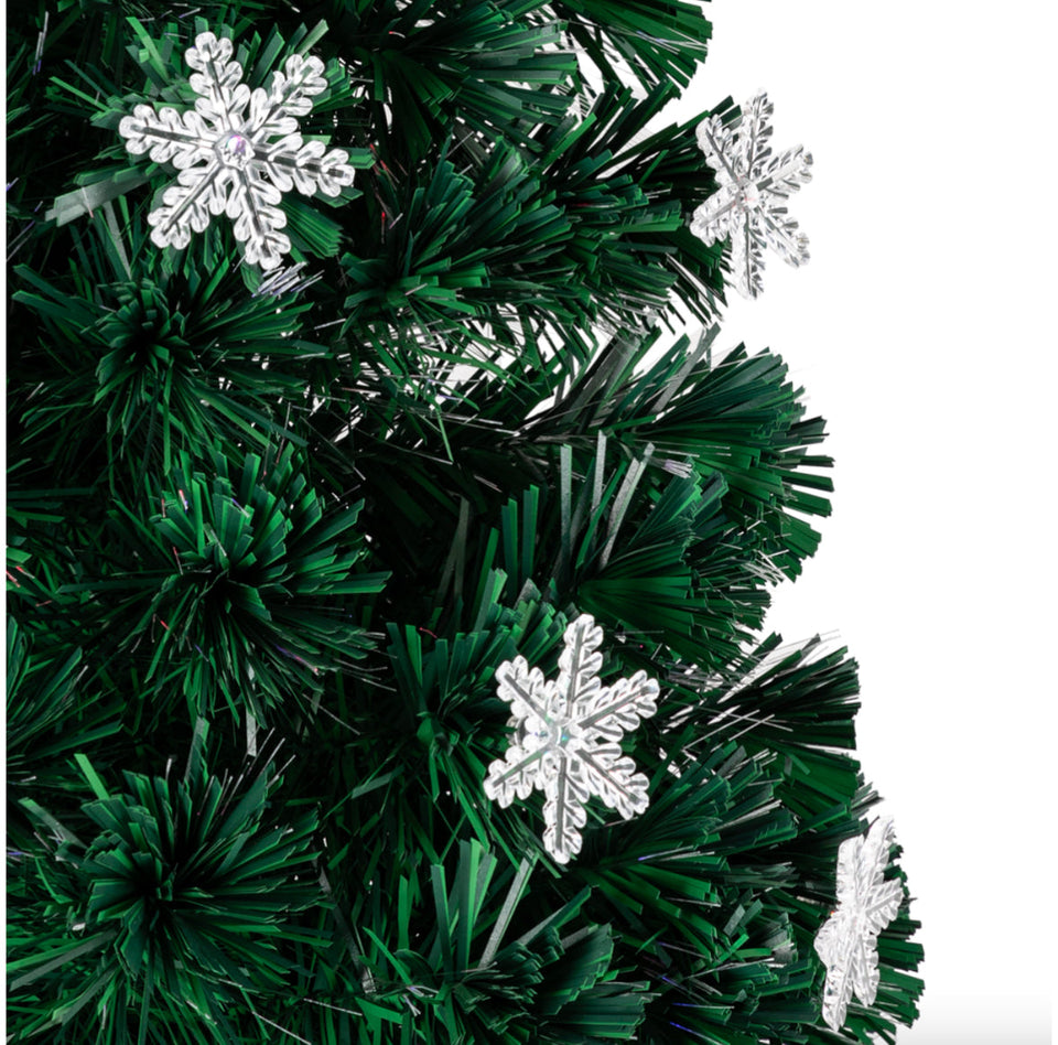 2.1m Christmas Tree With Built-In LED Lights And Fiber Optics