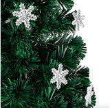 2.1m Christmas Tree With Built-In LED Lights And Fiber Optics