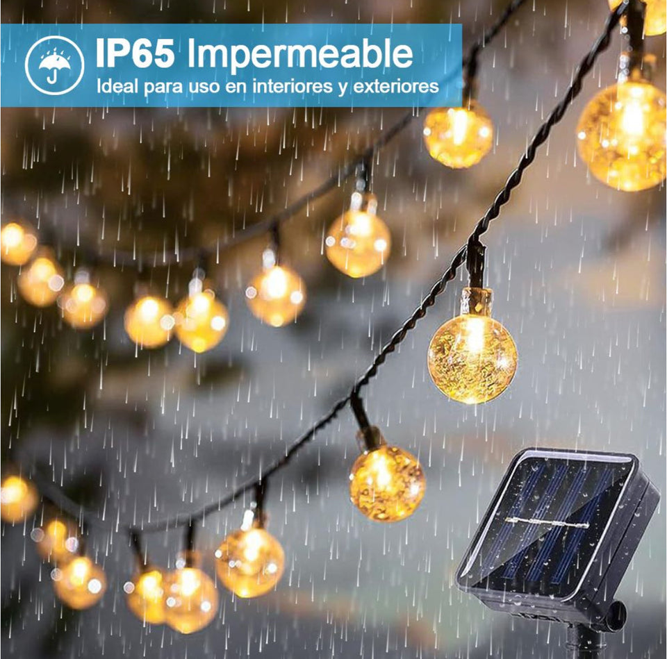 Solar Lights 80LED Crystal Globe Fairy Lights Christmas Lights, 14M