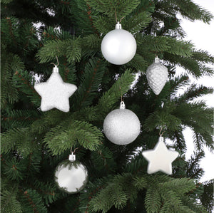 Tree decoration unbreakable  40 pieces - d8cm SILVER