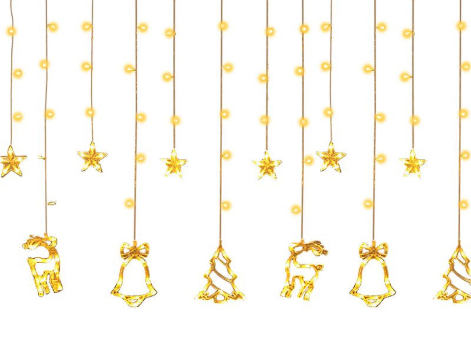 Curtain Lights with Christmas Decoration 138 LEDs 3.5M-Colorful