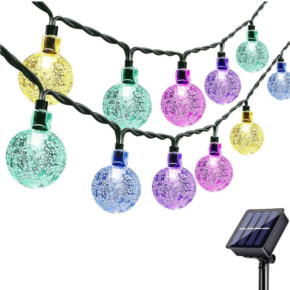 Solar Lights 80LED Crystal Globe Fairy Lights Christmas Lights, 14M