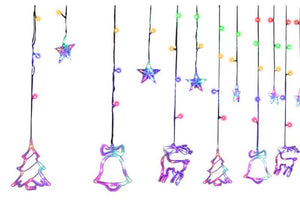Curtain Lights with Christmas Decoration 138 LEDs 3.5M-Colorful