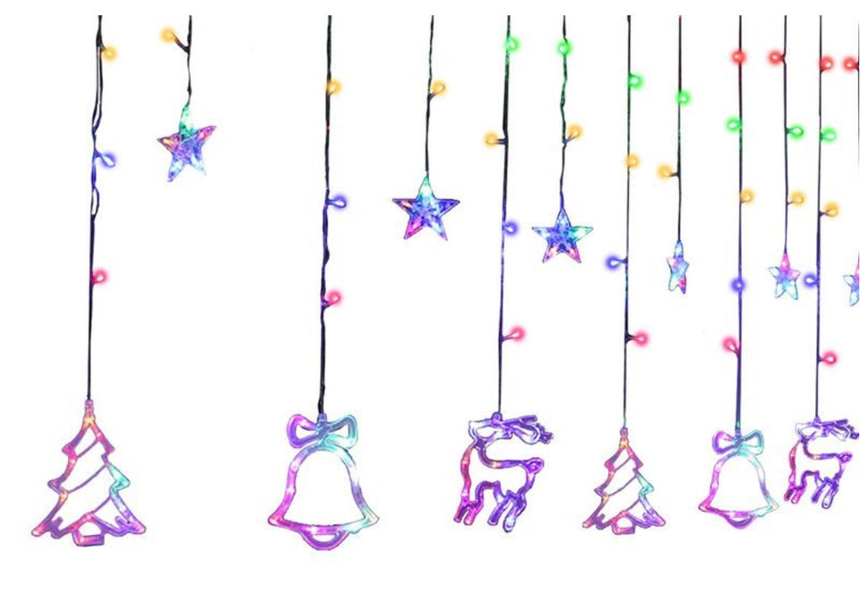 Curtain Lights with Christmas Decoration 138 LEDs 3.5M-Colorful