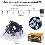 Solar Lights 80LED Crystal Globe Fairy Lights Christmas Lights, 14M