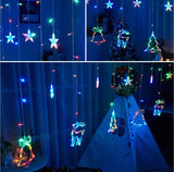 Curtain Lights with Christmas Decoration 138 LEDs 3.5M-Colorful