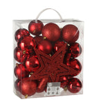 Tree decoration unbreakable  40 pieces - d8cm RED