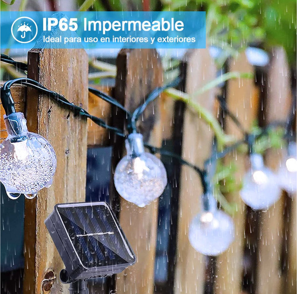 Solar Lights 80LED Crystal Globe Fairy Lights Christmas Lights, 14M