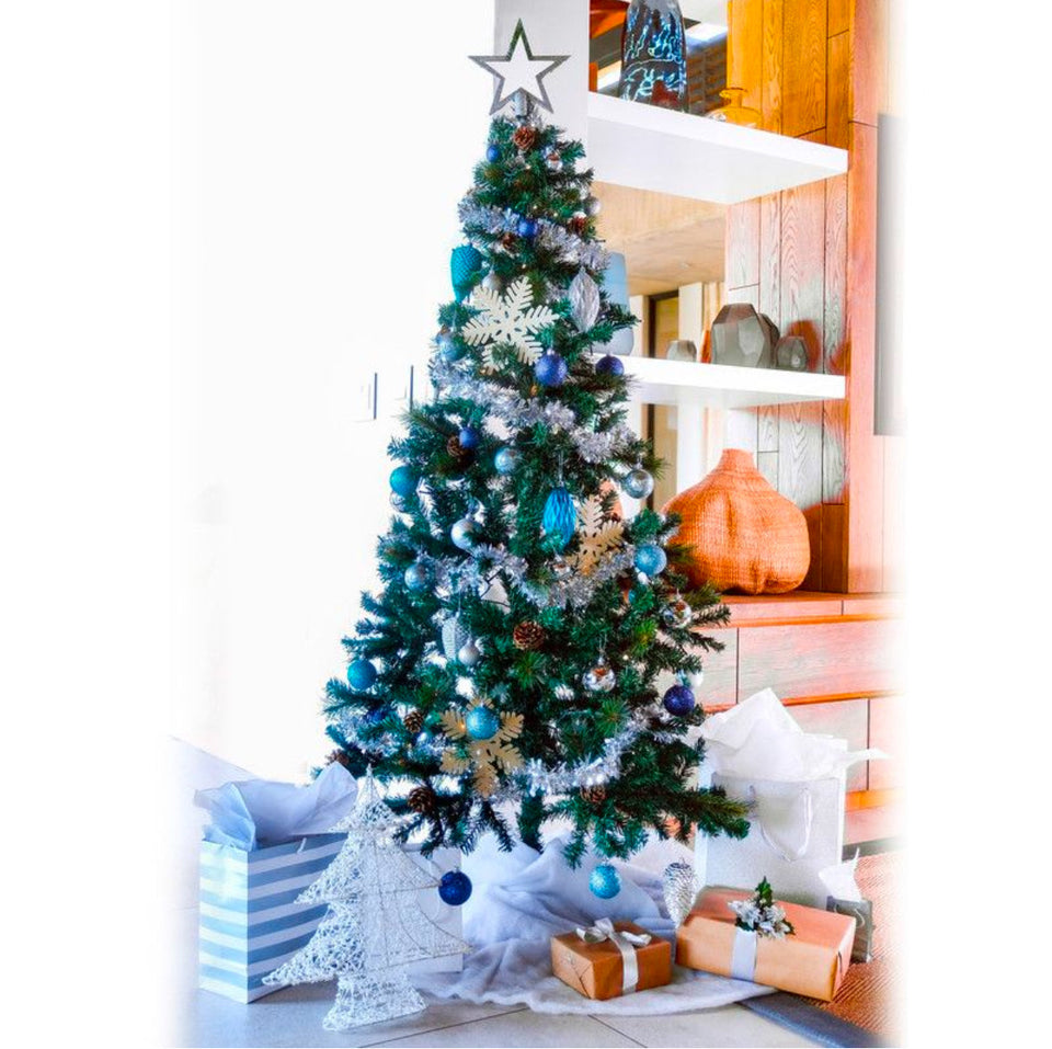 Northern Lights 1.8m Frozen Christmas Tree with Lights & Decor