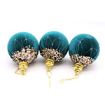 Luxury Christmas Balls | Baubles| Xmas Tree Decor- 3PCS Velvet Balls (8CM)