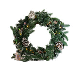Christmas Wreath Decorated with Pine Nuts and LED Light