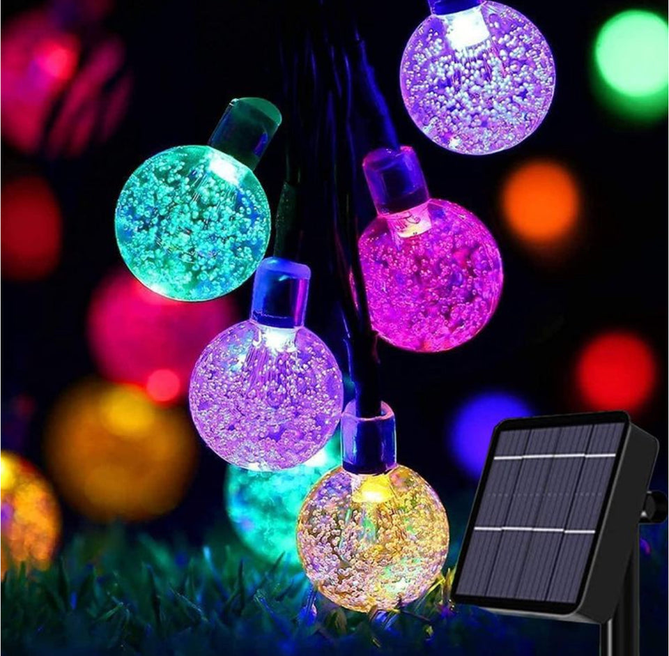 Solar Lights 80LED Crystal Globe Fairy Lights Christmas Lights, 14M